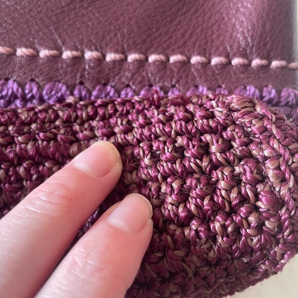 The Sak Casual Classics Burgundy Leather Crochet Handbag (Missing Tag) - Picture 5 of 11